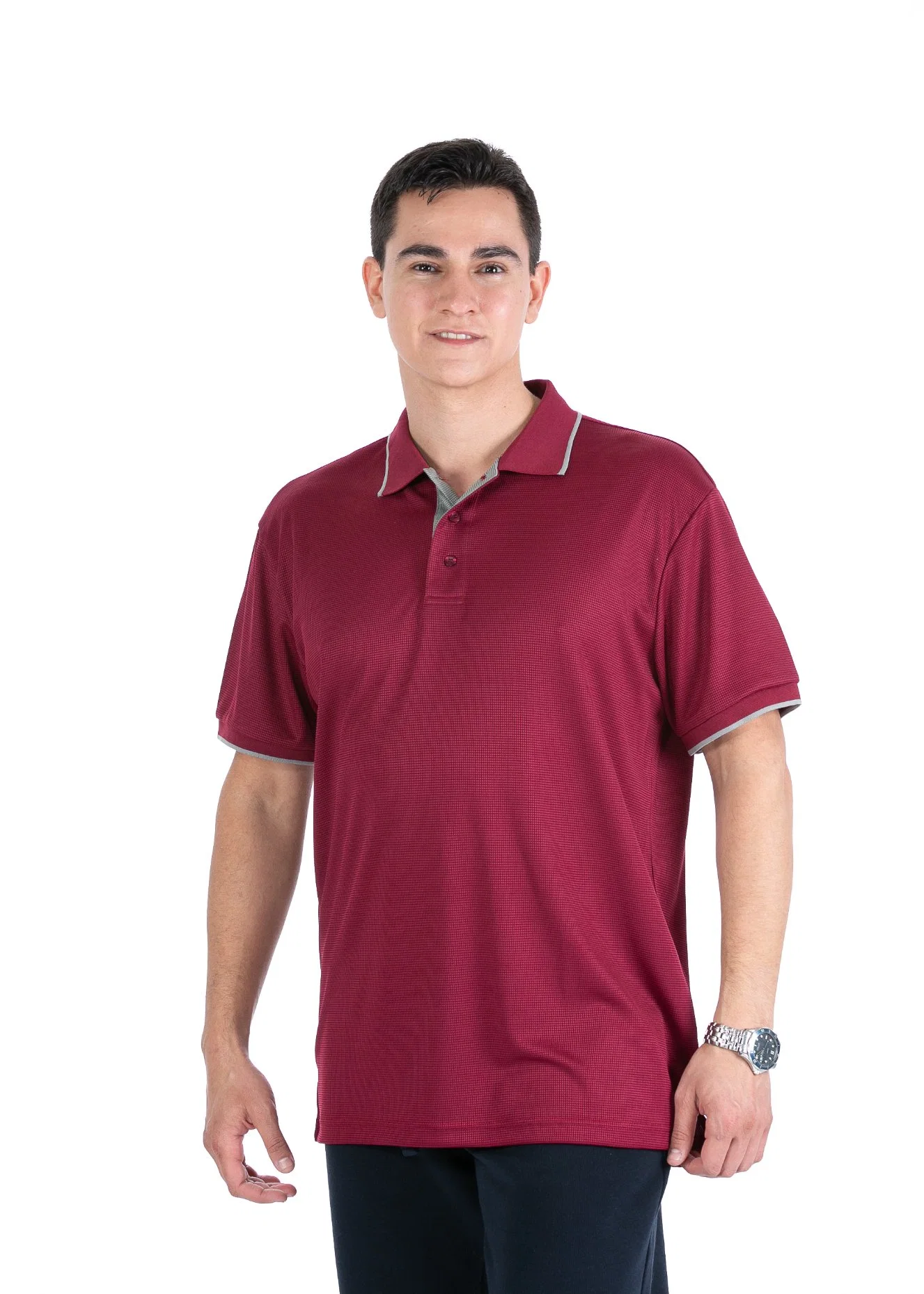 Men's Summer Cool Breathable Fabric Waffit Series Polo Shirt Clothing