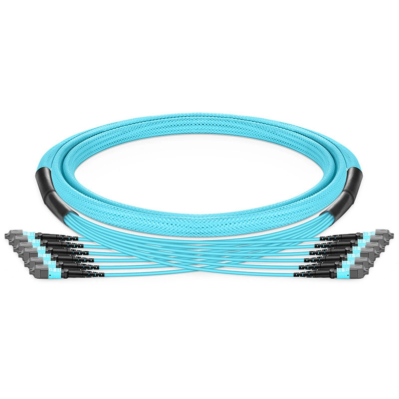 Customized 8-144 Fibers MTP 12 Om3 Multimode Elite Trunk Cable Aqua