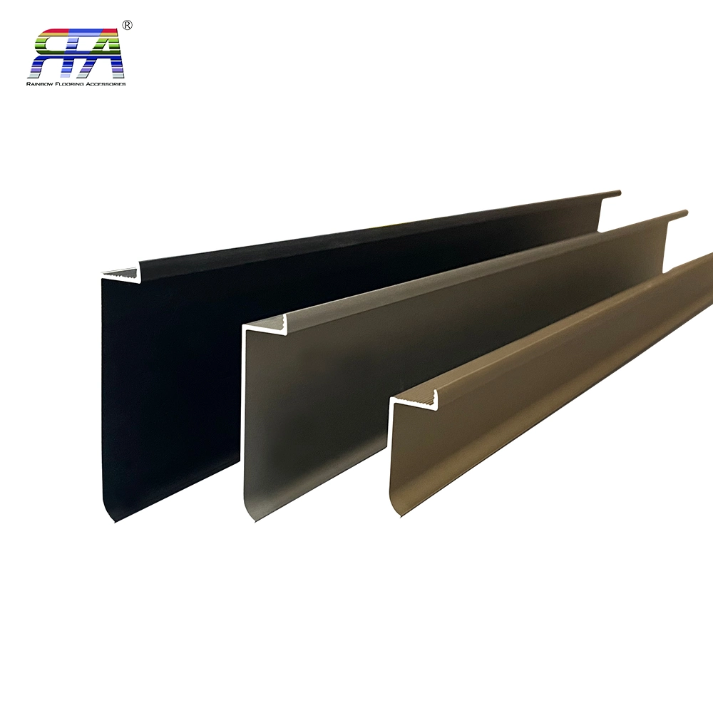 Hoboly aluminio Hidden Skirting 20mm 30mm 50mm altura personalizada caliente Venta pared Decorativa Baseboard impermeable Skirting