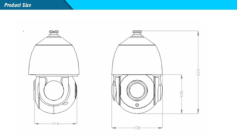 2MP 36X CMOS Starlight Sensor 4in1 PTZ Dome Camera 360&deg; Continued 4 Tours DC12V