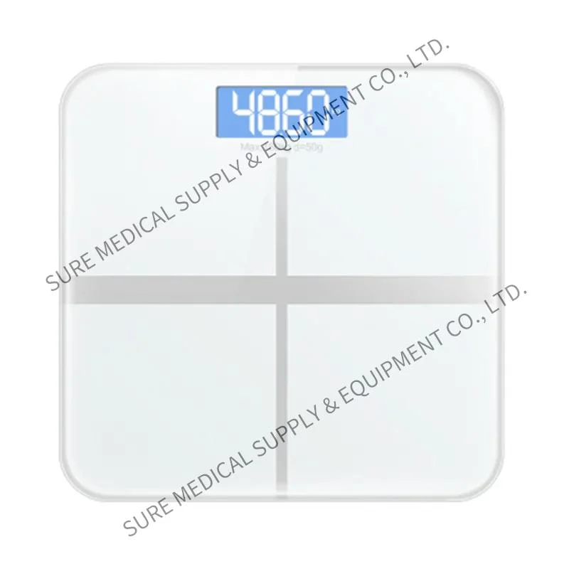 Square Shape Glass Digital Bathroom Scale with Voice Talking Function