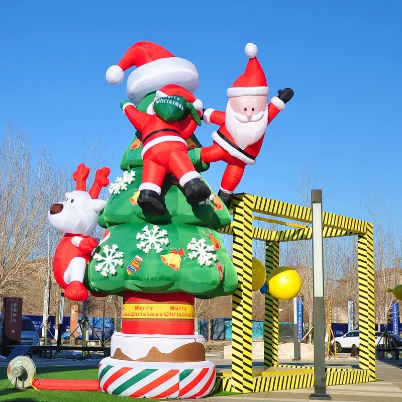 Boyi Inflatable Blow up Decoration, Inflatable Christmas Tree with Santa Claus B6323