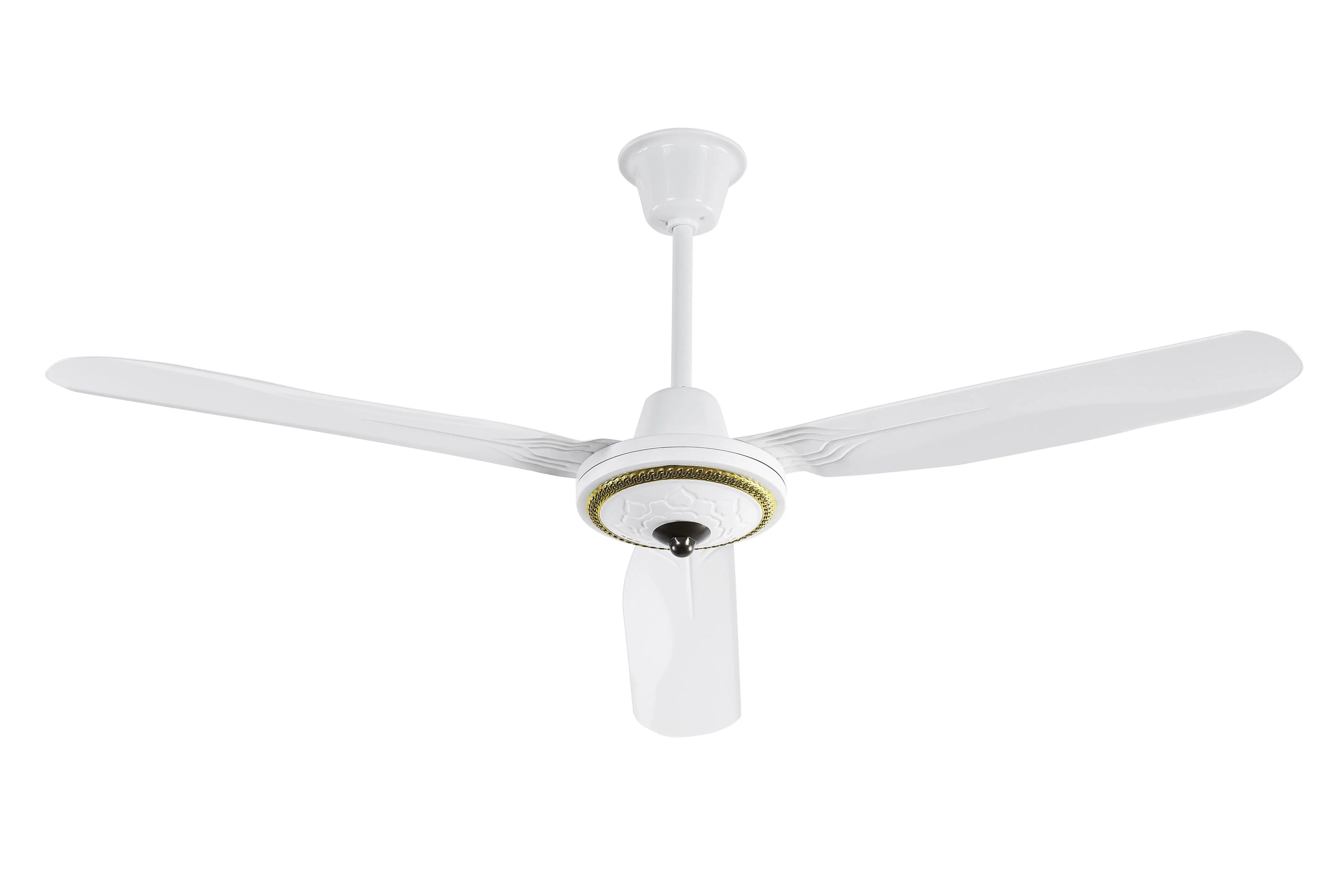 Acdc Solar 56 Inch Ceiling Installation Electric Industrial Ceiling Fan Electric Power Source Metal Blades Ventilation Air Cooling Fan