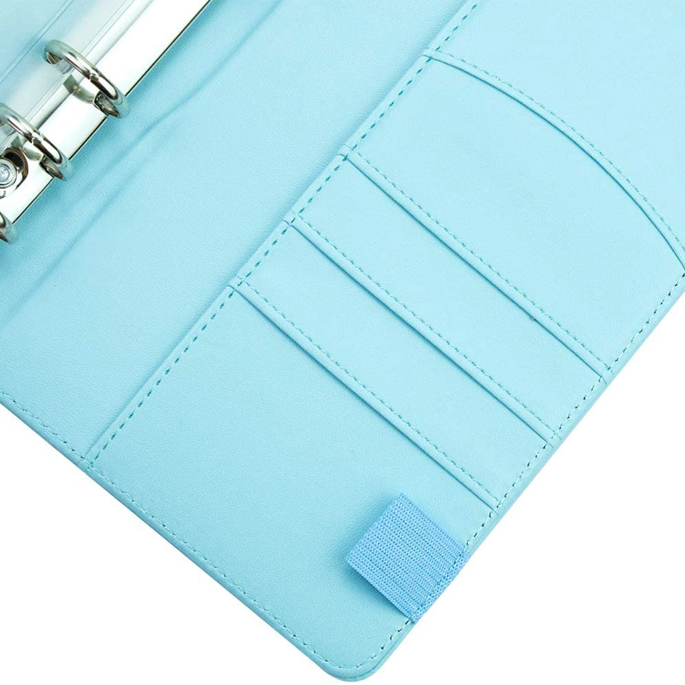 Refillable Journal 6 Ring Loose Leaf Organizer PU Leather Notebook A5 Planner Mini Binder