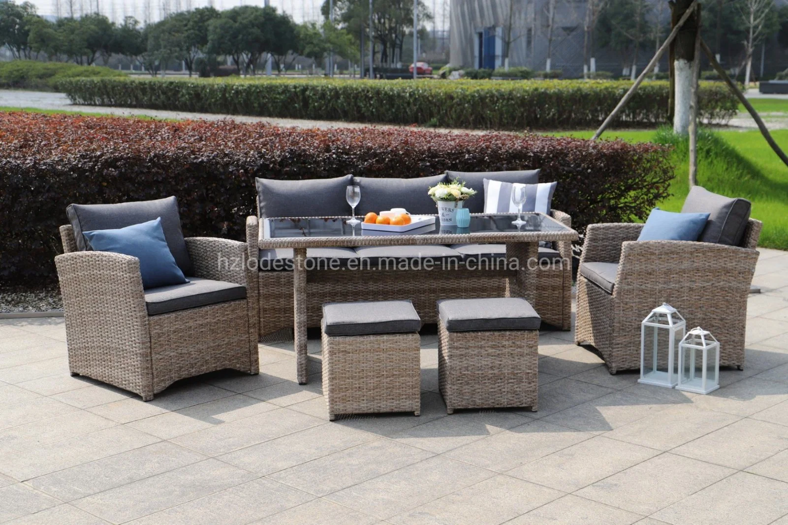Comercio al por mayor precio de fábrica moderna silla de jardín patio Muebles exteriores muebles de rattan sofá de Ocio