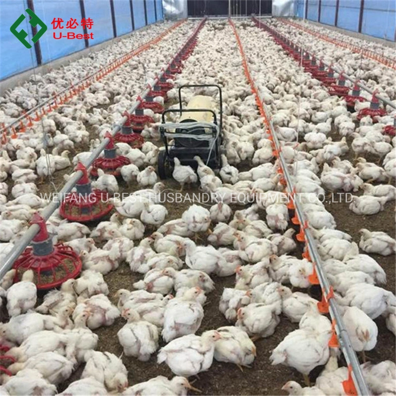 Venta en caliente Tunnel Poultry Farm con ventilador de 54" refrigeración Pad aves Feeders bebedores Climate Controller Calentador