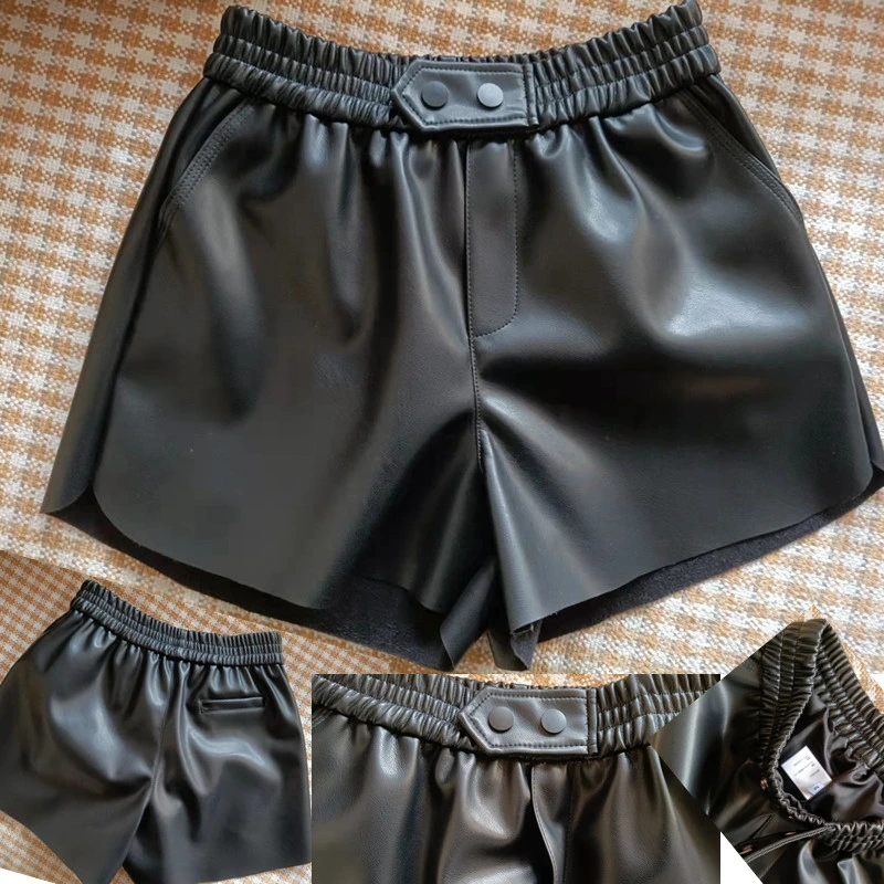 Genuine Leather Garment Distributor Short Tousers PU Legging Pants Shorts