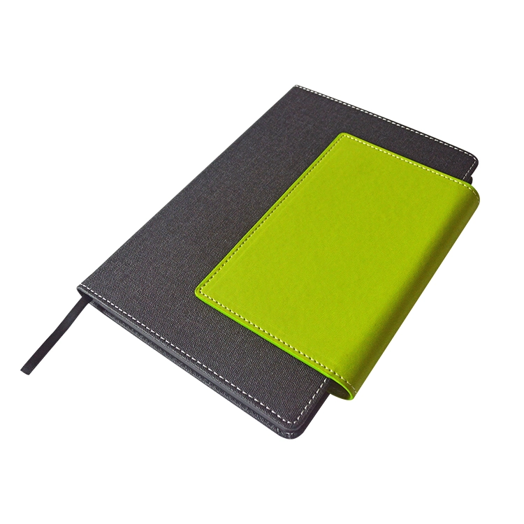 2023 الشعار المخصص A5 Folio Journal Diary Planner جدول الأعمال الأخضر كمبيوتر محمول من الجلد PU مع حامل القلم