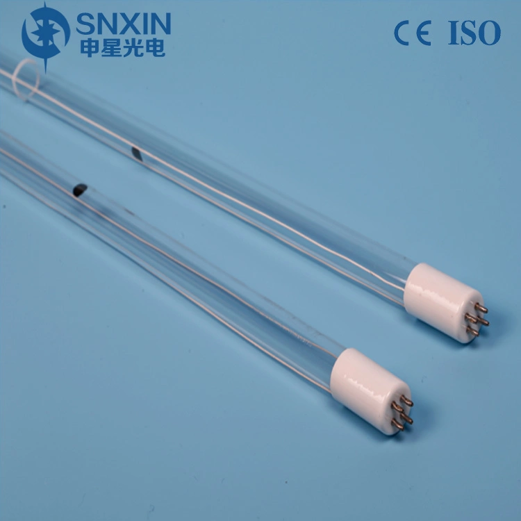 High Purity Quartz Glass Snxin Gphva1554t5l 190 وات UV Lamp Tube 4 سنون ذات نهاية مفردة مع مصابيح إضاءة تعمل بالأشعة فوق البنفسجية لمدة طويلة