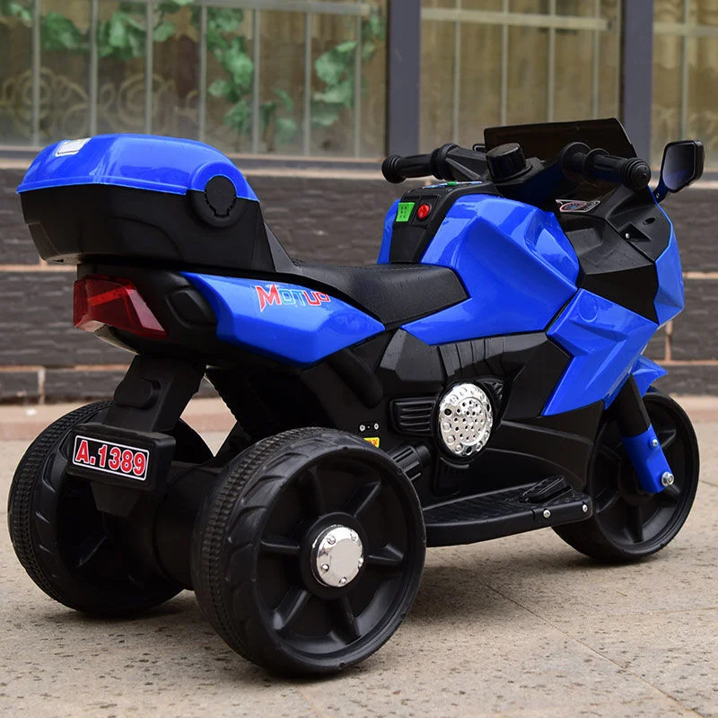 Children's Electric Three-Wheeled Motorcycle Remote Control Toy Car with Lights