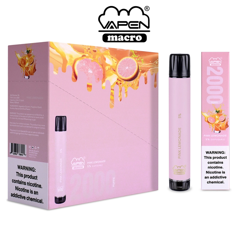 Humo Extra desechable VAPE 2000puffs sabores de fruta al por mayor E Lux Precio Mini cigarrillos electrónicos