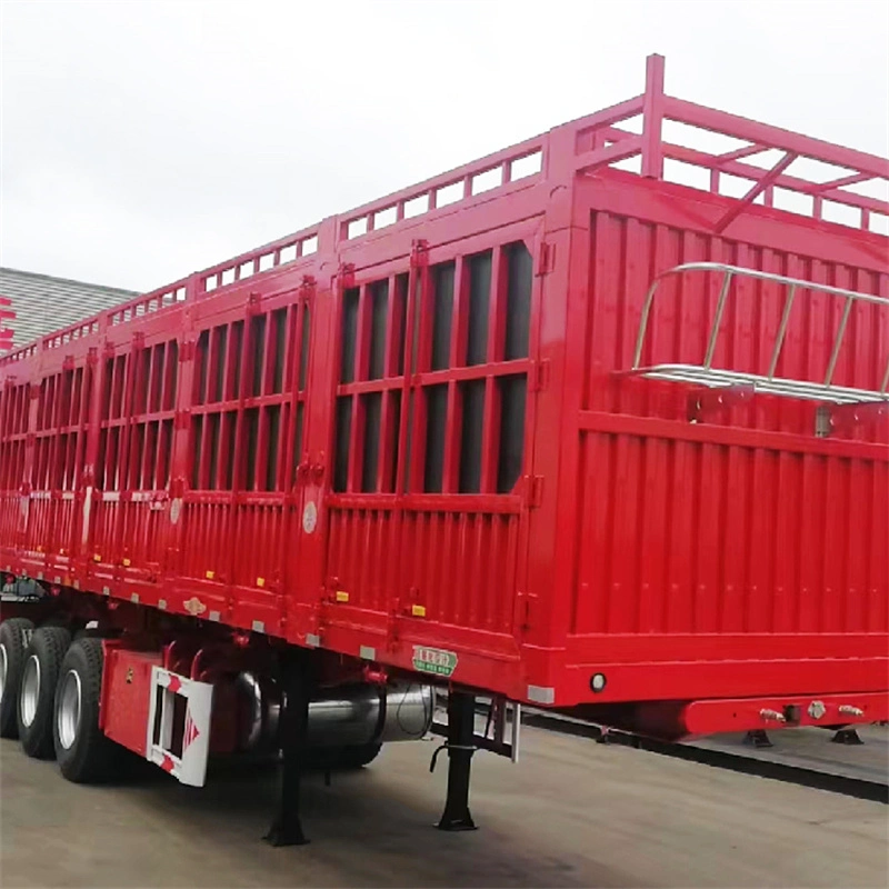 Ruedas de 12 cerca de 40 pies de 30 toneladas de camiones de remolque semi remolque valla de ganado para la sanidad animal y carga a granel