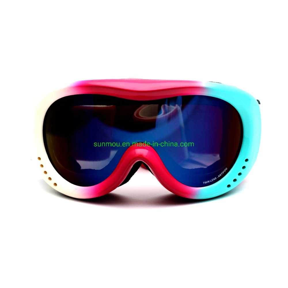 K0050 Bonne Conception du châssis TPU souple Anti-Fog 100% UV Protection lentille double adolescent Ski &amp; Snowboard des lunettes de protection pour les filles et garçons