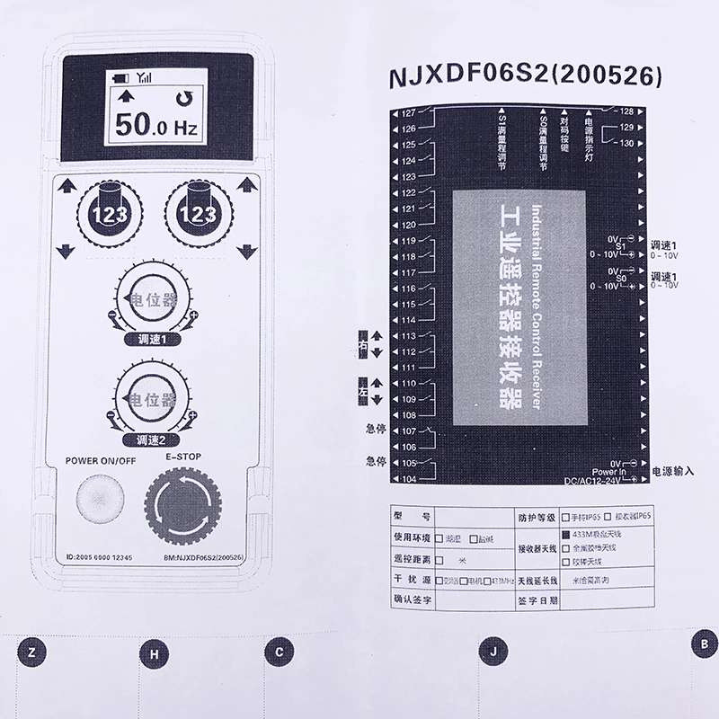 Njxdf06s2 (200526) Radio grúa elevadora Mando a distancia para grúa