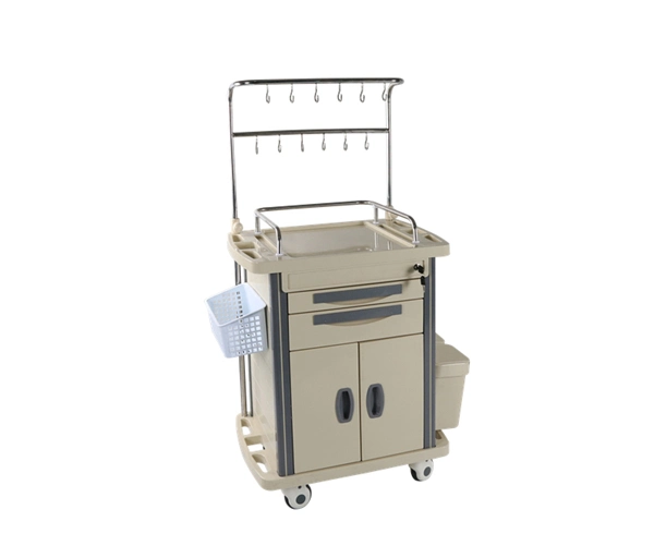 Transfusion Cart Emergency Infusion Trolley with Drawers for Medical Equipments