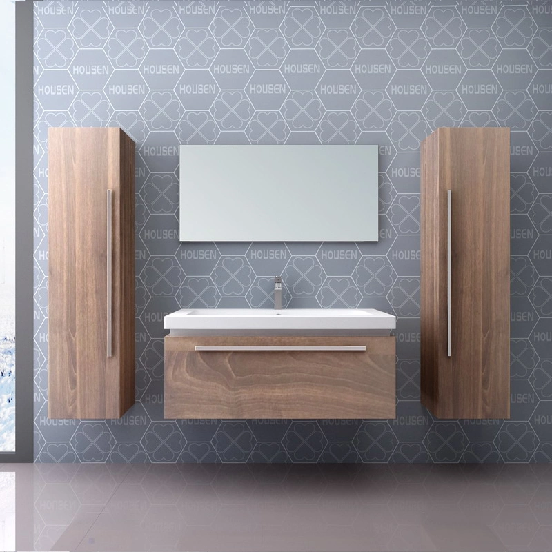Modern Class New Design Wood Bathroom Furniture Bathroom Cabinet Vanity with LED Mirror