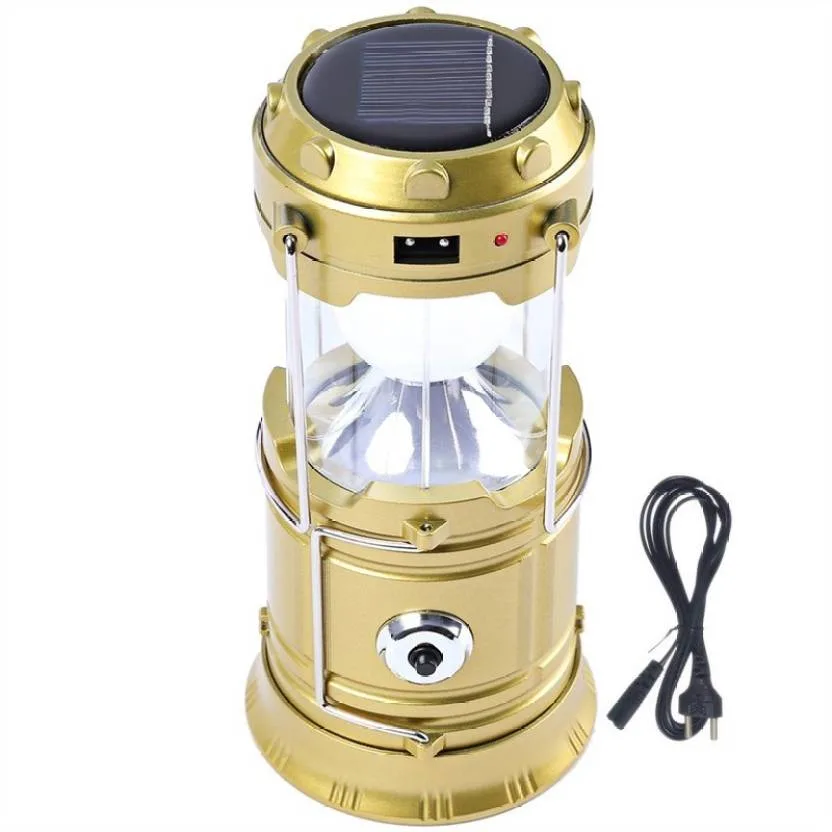 Goldmore5 Outdoor Flashlights Luminaire LED 6LEDs Solar Power Collapsible Portable LED Rechargeable Hand Lamp Camping Lantern Light