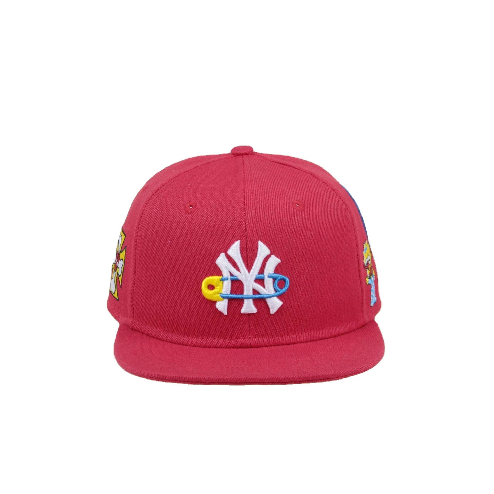 Custom 3D Emroidery Flat Embroidery gorra deportiva de béisbol con cierre de broche para hombre Gorra/gorra entallada de broche Hip Hop