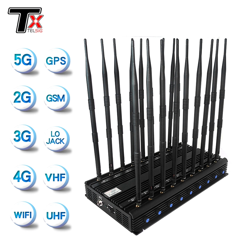 18 Channel Mobile Cell Phone WiFi VHF UHF Lojack Signal Jammer