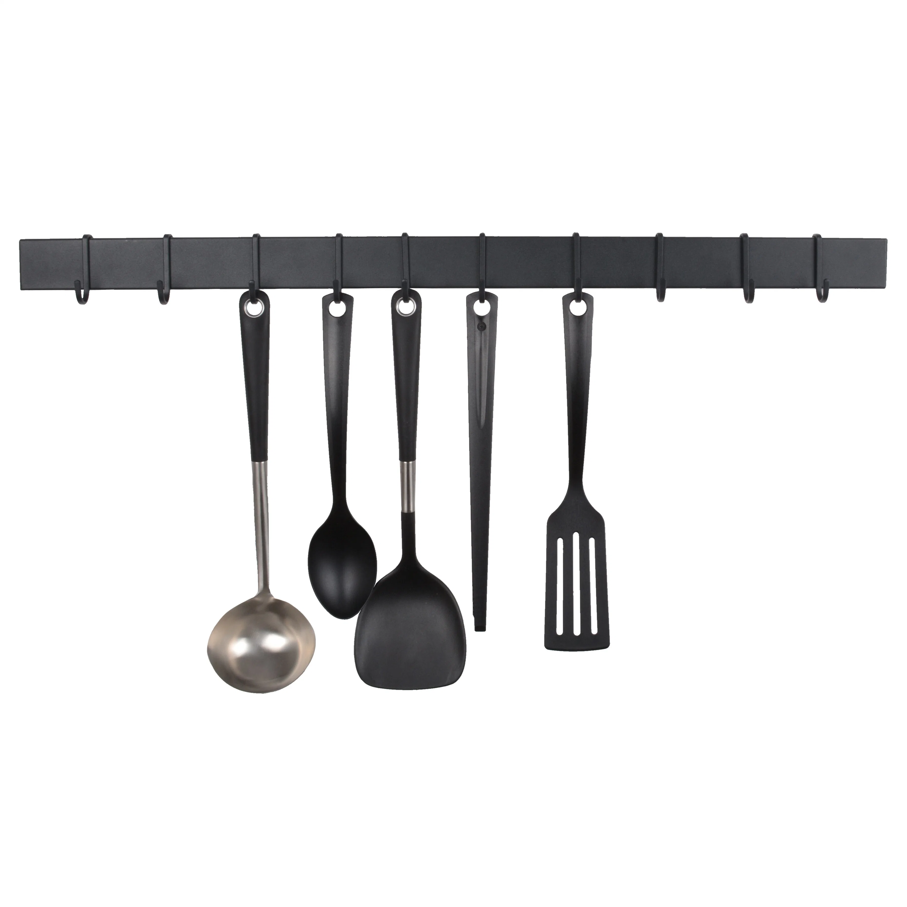 Organizador de la rampa de cocina olla en la pared de metal de la barra de colgar para rack de utensilios de cocina