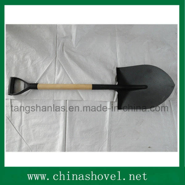 Agricultural Tool Carbon Steel Round Shovel with Wood Handle