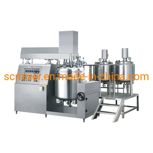 PLC Control Electric Heating Cream Ointment Skin Care Products Cosmetic Manufacturing Machinery Emulsion Making Equipment, Cosmetic Mixing Machine