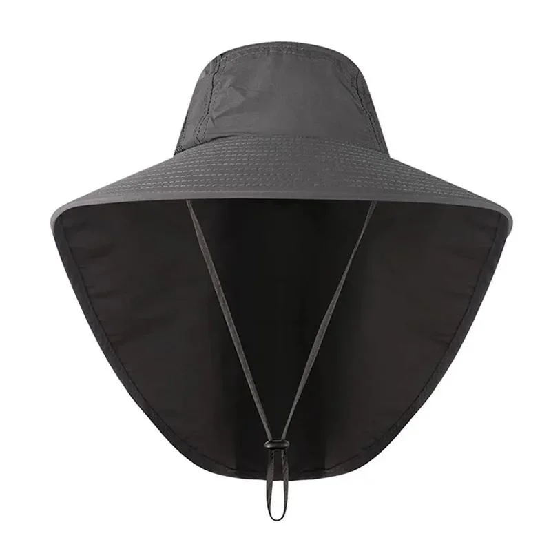 Breathable Mesh Bucket Hat Outdoor Long Oversized Bucket Hat Fishing Cap