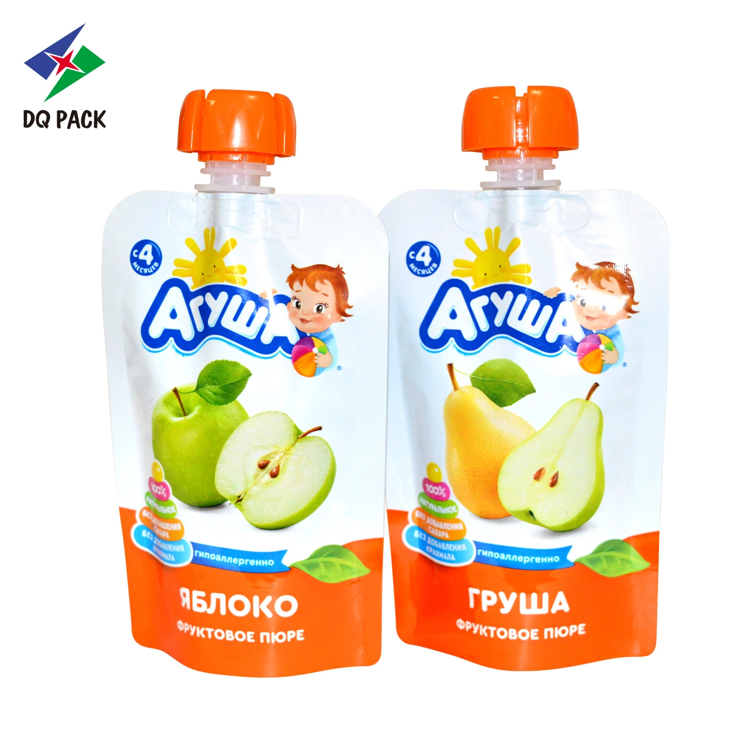 Custom Printed Doypack Packing Sauce Liquid Drink Juice Milk Yogurt Food Packaging Stand up Spout Pouch Bag with Spout Plastic Pouch