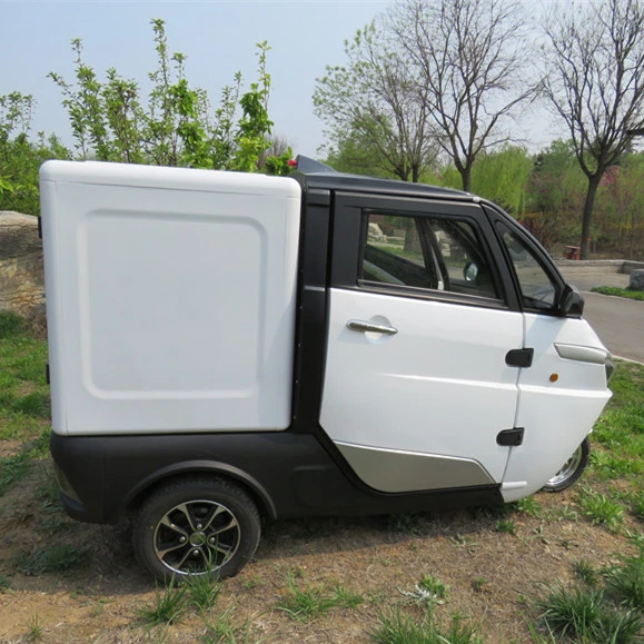 EEC Approved Lithium Battery Electric Delivery Three Wheel Truck Moped Cargo Vehicle with Closed Cabin for Fast Food Delivery