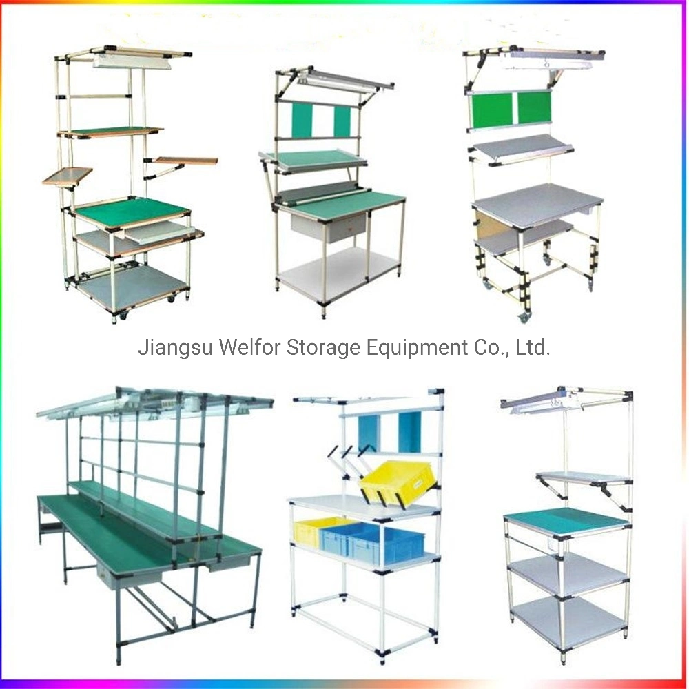 PE colorido magra recubierto de tubo para la mesa de trabajo de rack Almacenamiento Industrial