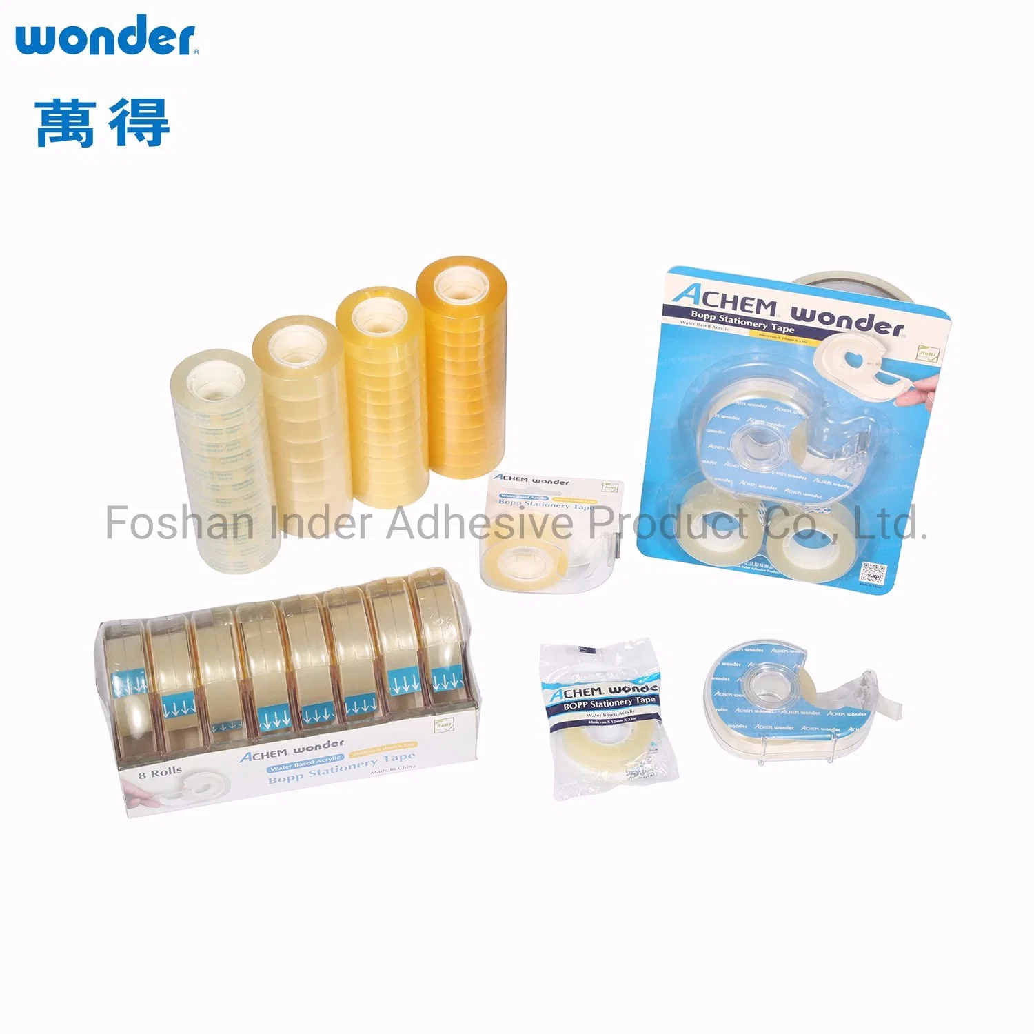 OPP / BOPP Acrylic Transparent Stationery/Sellotape Adhesive Tape for Office