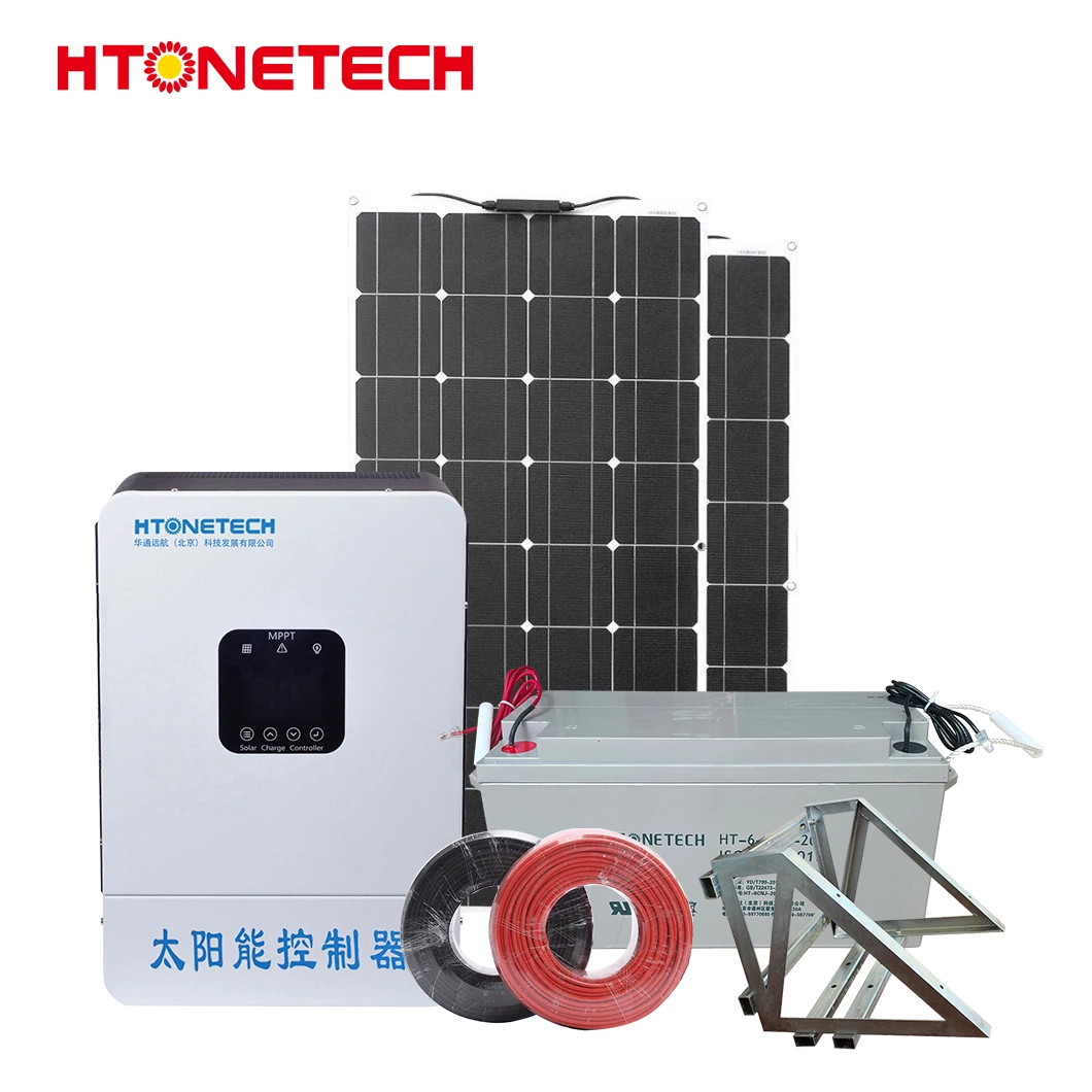 Htonetech off Grid Lithium Solar System Großhändler China 5kwh 10kWh 34kwh Bestes tragbares Solarstromsystem mit 500kw Solar-Wechselrichter