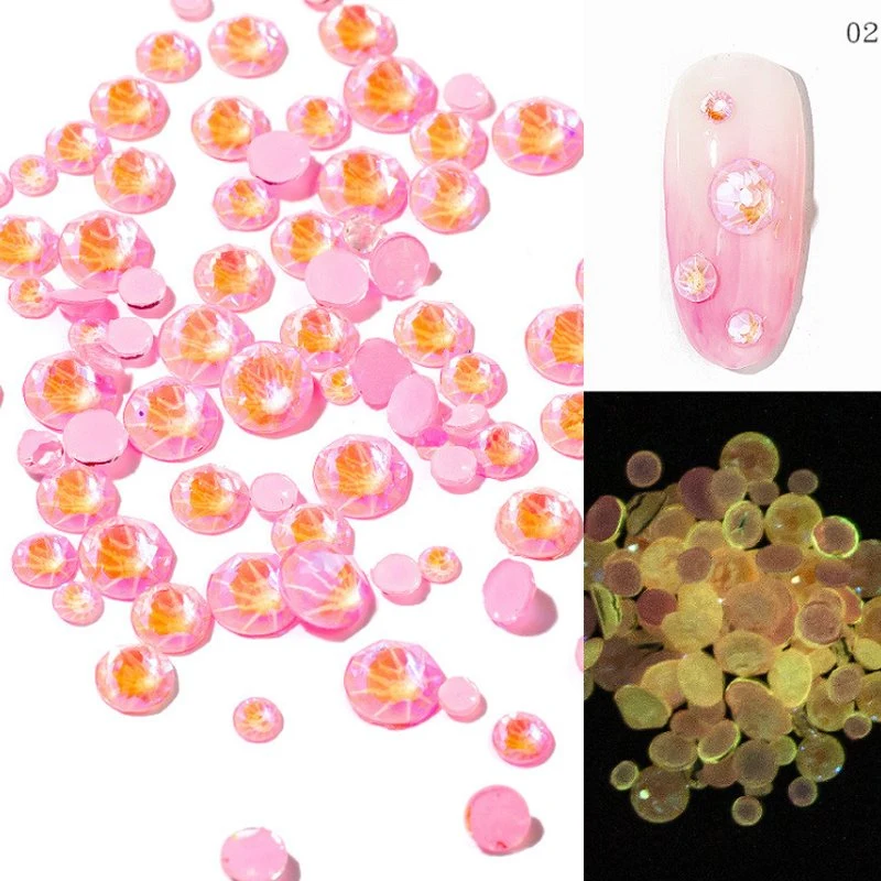 Luminous Crystal Mixed Size Ss6-Ss20 Nail Art Rhinestone Decorations 3D Glitter Diamond