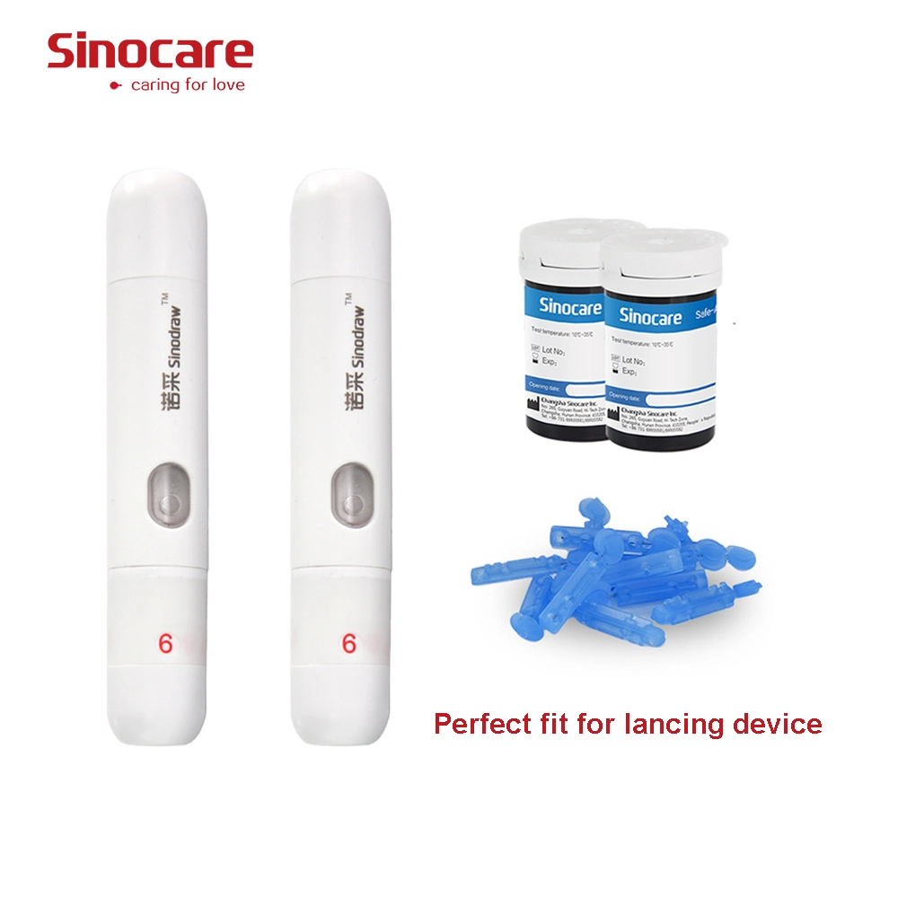 Sinocare Factory Supplier Wholesale/Supplier Blue Medical Care Disposable Sterile Safe Blood Lancet