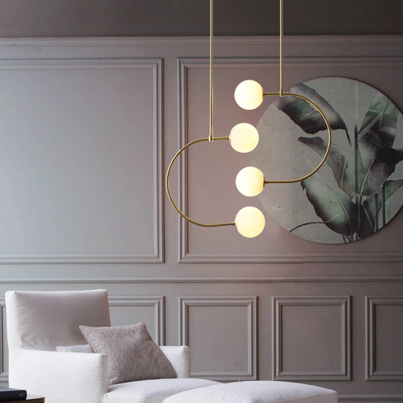 Art Deco Pendant Light Nordic Lustre Suspension Light LED Curved Lamp Designer Chandelier (WH-MI-261)
