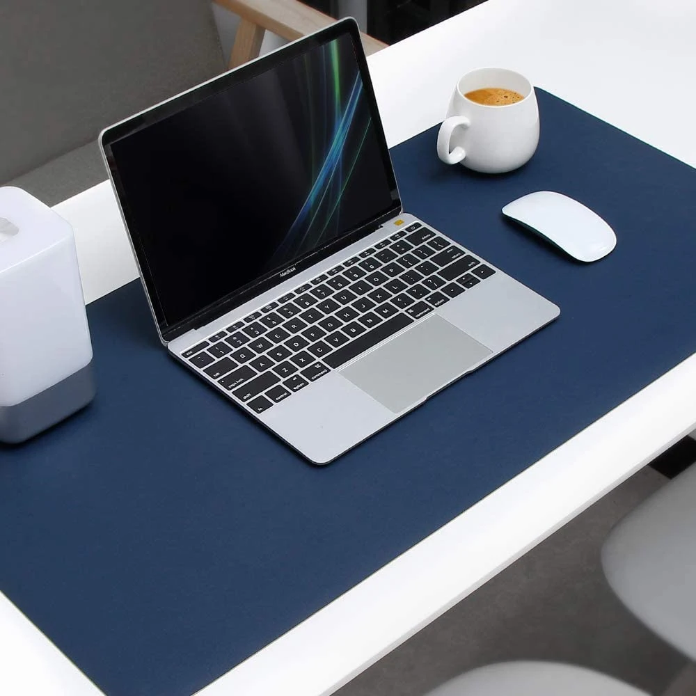 Custom Colorful Black Double Sided Anti-Slip Suede Fake PU Leather Office Keyboard and Mouse Pad