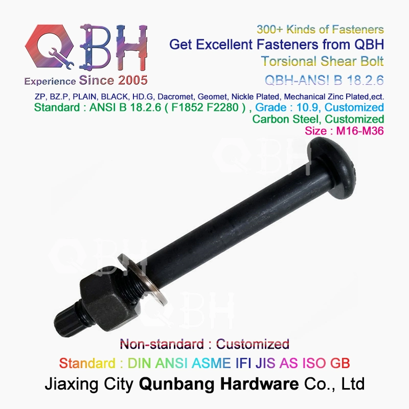 QBH OEM ODM GB JIS ANSI M24 M27 M30 ACIER Structure bâti bâtiments de grande hauteur vis TC de contrôle de la tension de cisaillement de torsion Accessoires de rechange