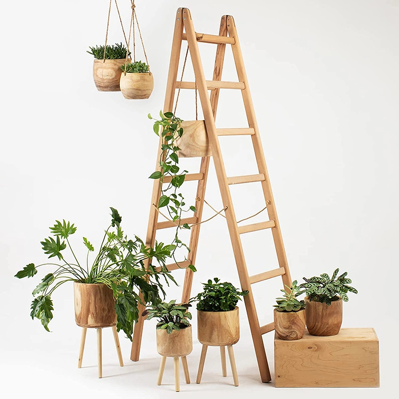 Wooden Hanging Planter Planter Pot for Indoor Plants Decorative Plant Pot Container