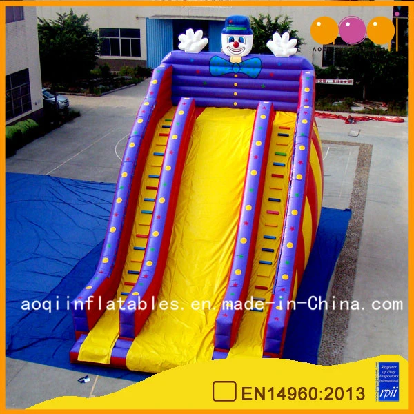 Clown High Slide with Dounble Climbing Wall Bouncing Inflatable Slide (AQ09130)