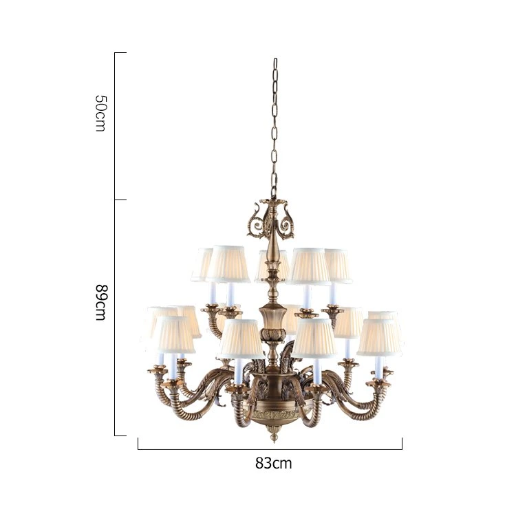 Anpassbare Top-Qualität American Antique Brass Vintage Classic Kronleuchter Licht Für Wohnzimmer