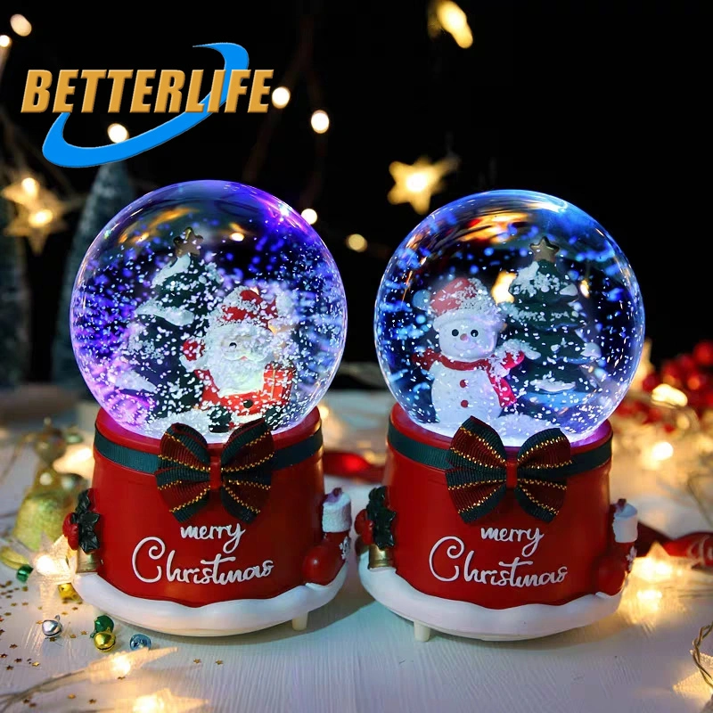 Custom Résine Boules de Neige, Globe d'Eau de Noël en Polyrésine Peint à la Main avec Musique, Décoration de Verre à Photos Vide