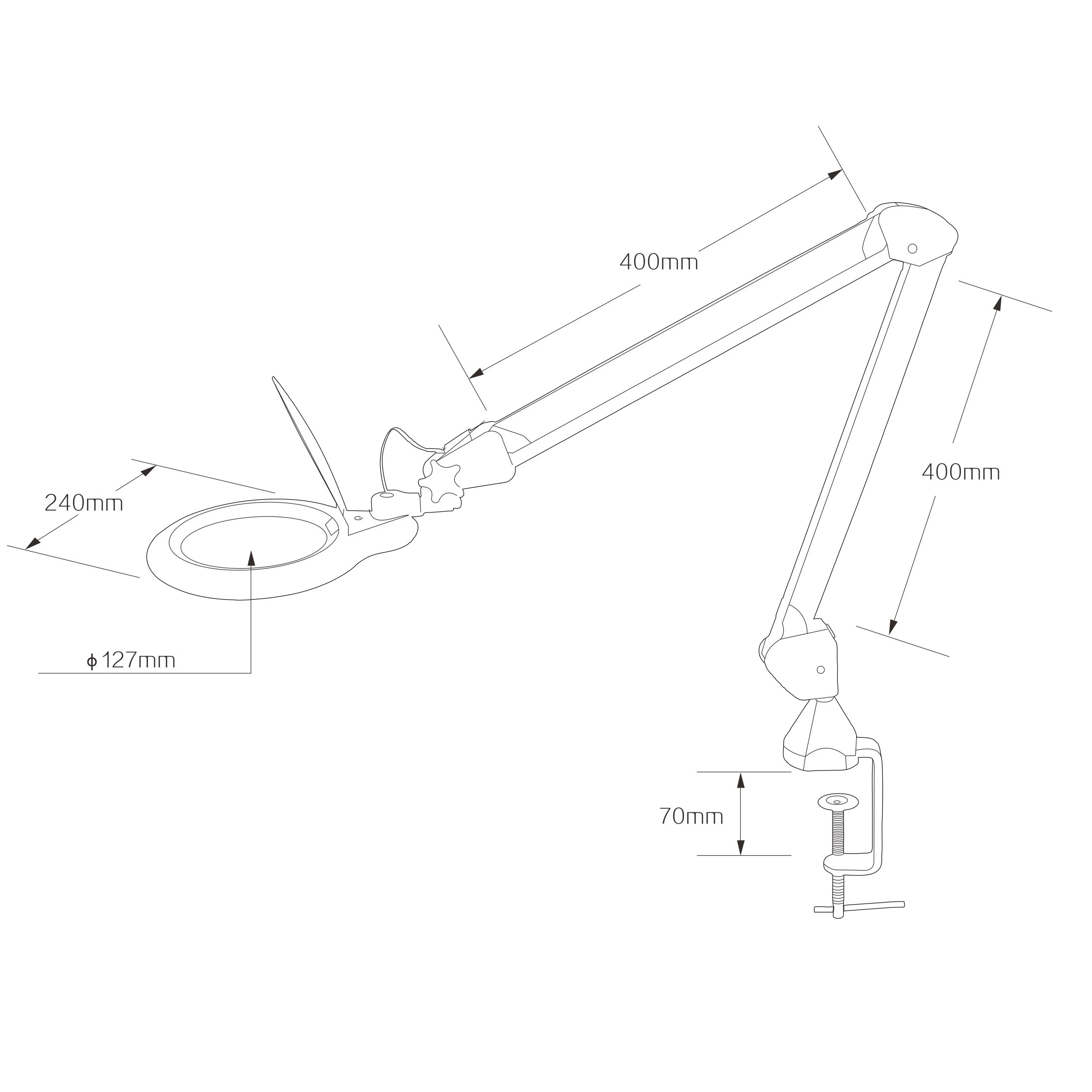 Dimmbare LED-Desktop-Lupenleuchte Klemme Beauty-Geräte medizinische Lampe