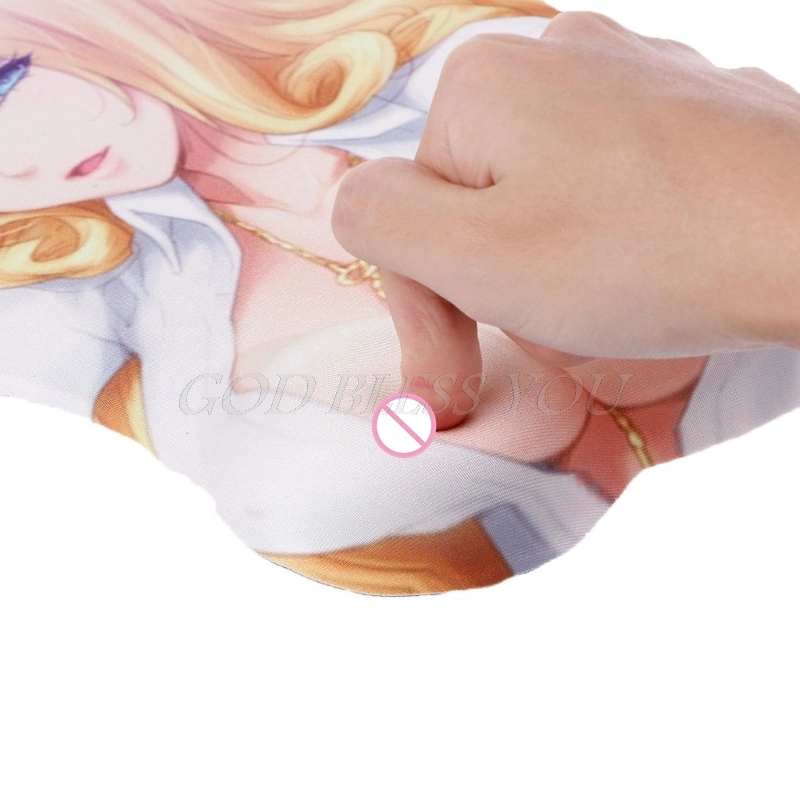 Cute Soft Sexy Cartoon Girl 3D Big Breast Boobs Silicone Wrist Rest Support Mouse Pad Mat Gaming Mousepad