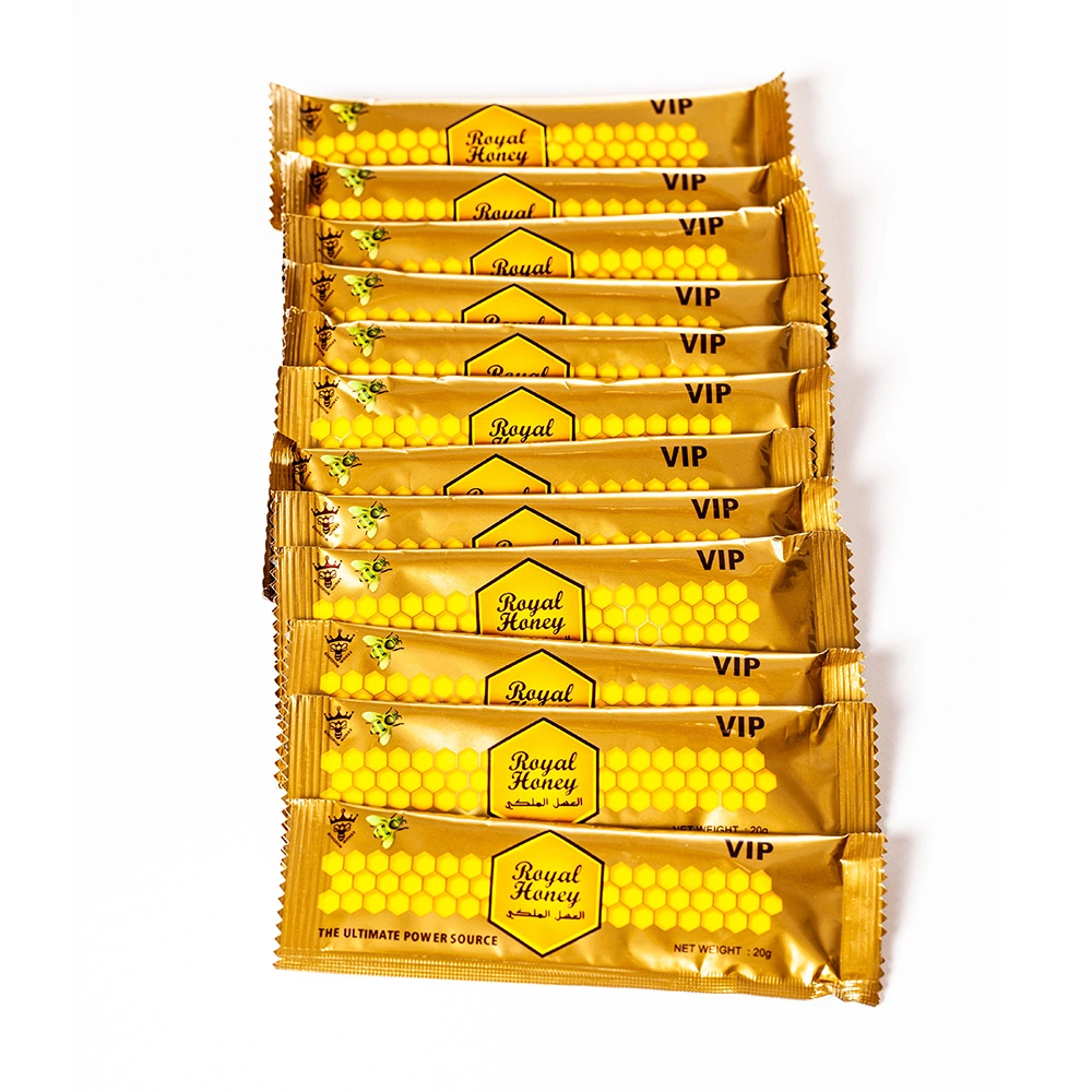 Rendimiento de alta calidad/alto costo Royal VIP King Honey para él - Oro (12 sobres - 20 g)