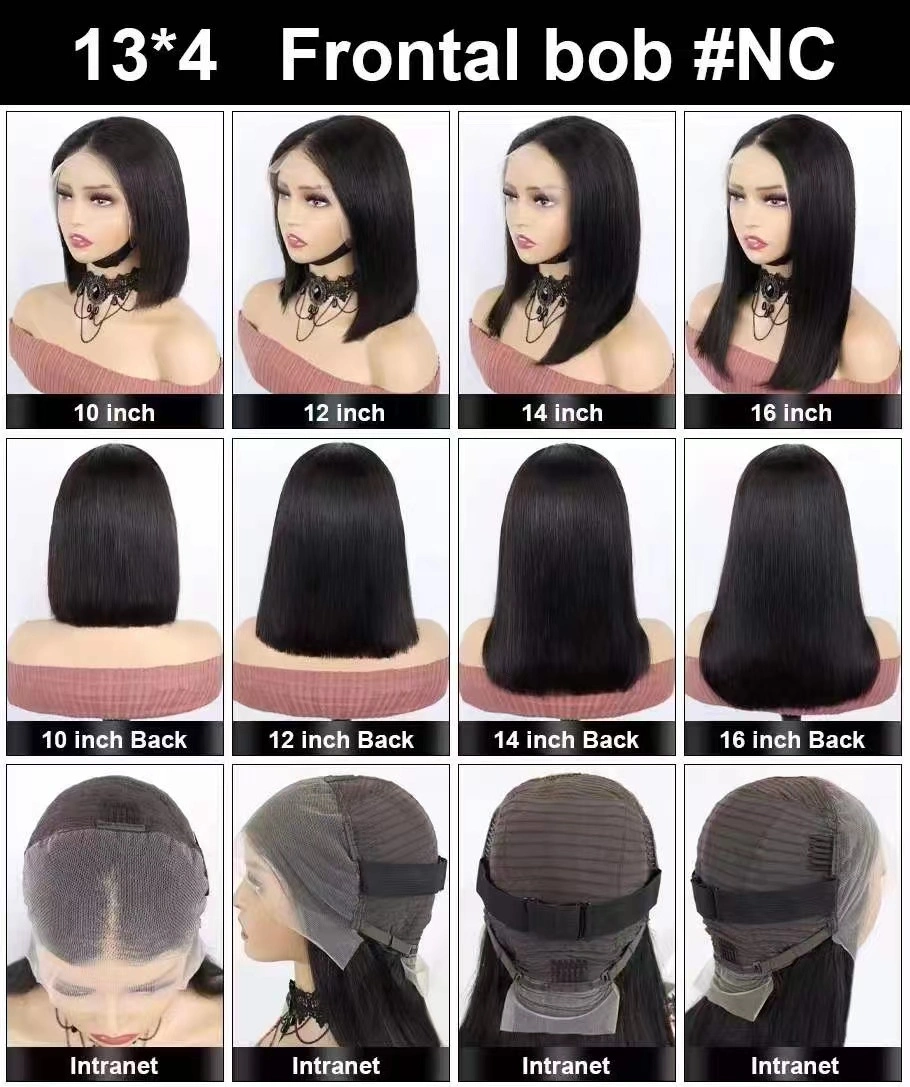 Wholesale Multicolor/Monochrome 10-18inch 13X4/4X4 Frontal Lace Bob Human Hair Wigs