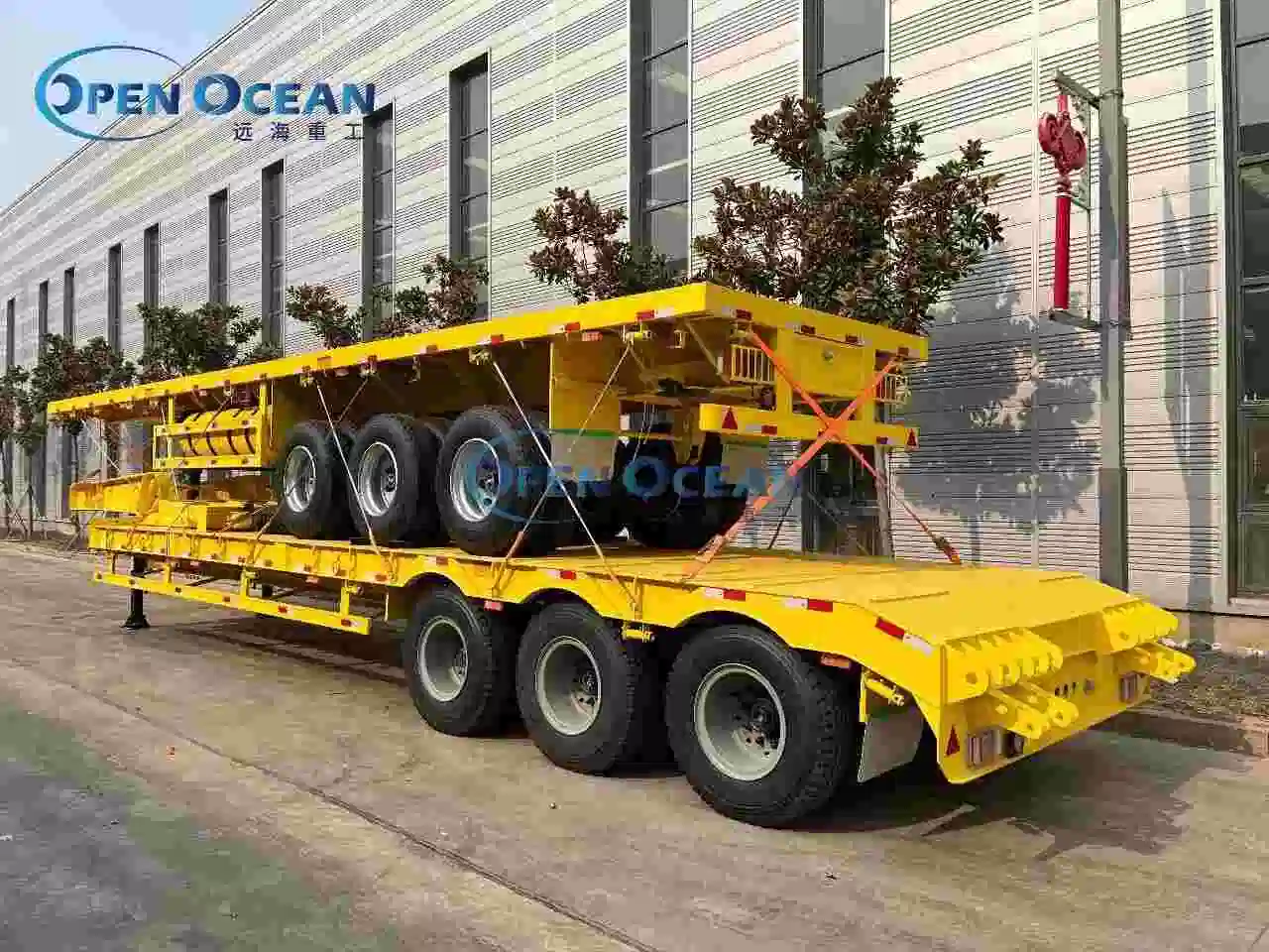 Factory Price Gooseneck 80 Ton Lowlowboy Low Bed Semi Trailers for Excavator Transport