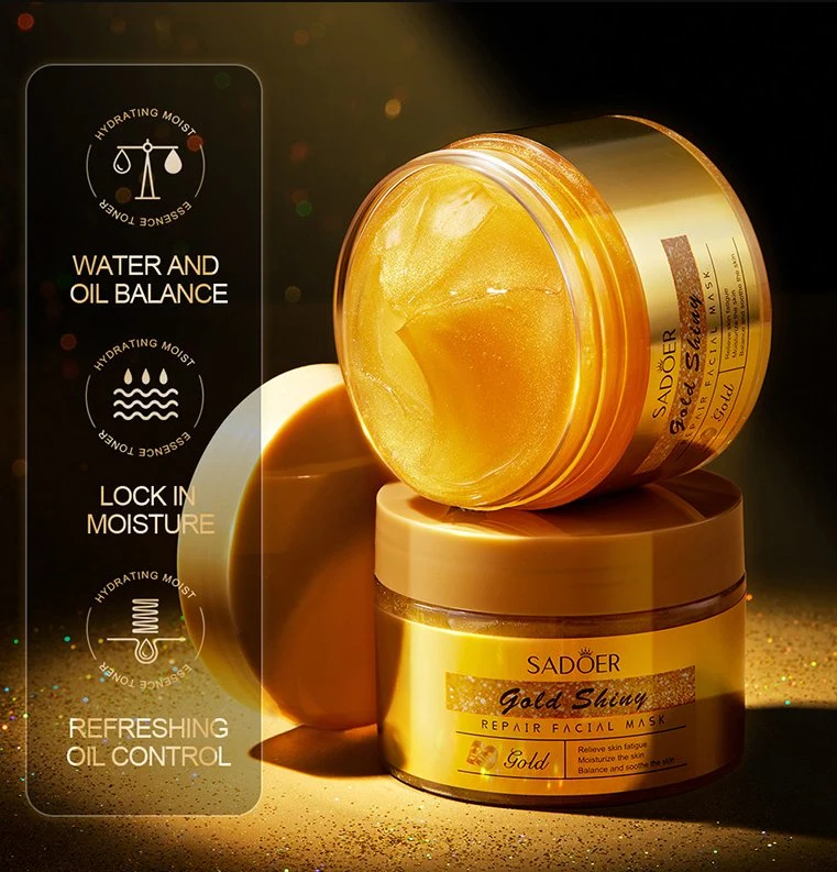 OEM Whitening and Moisturizing Gold Collagen Cosmetic Crystal Facial Mask 24K Gold Hydrogel Collagen Crystal Facial Mask