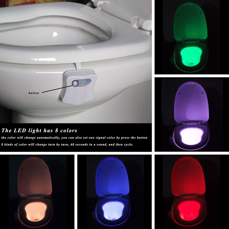 Bathroom LED Sensor Toilet Sign Lavatory Toilet Bowl Lid Light