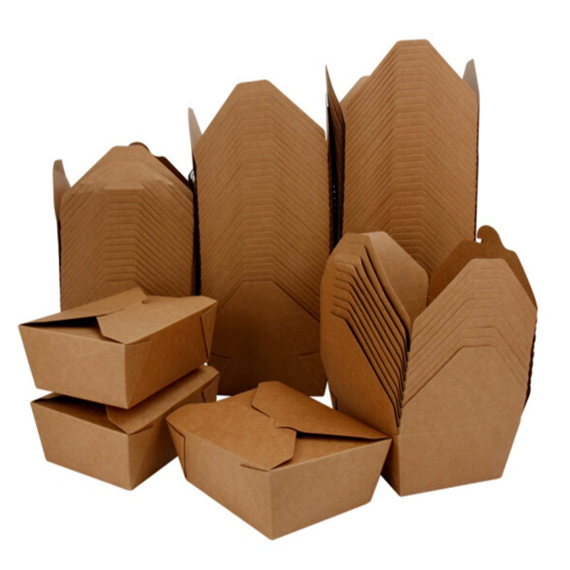 Disposable Kraft Paper White Black Take out Container Lunch Box Food Box Food Container Biodegradable Food Box