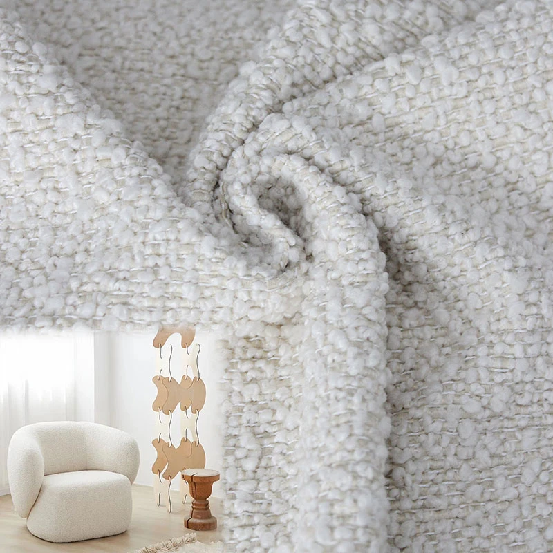 Reciclaje al aire libre Boucle de poliéster Sofá de tela con fácil limpieza para Mobiliario de tapicería